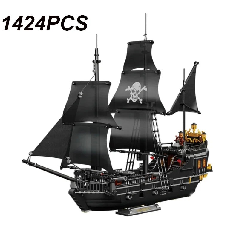Brick Toy Pirate Ship Model