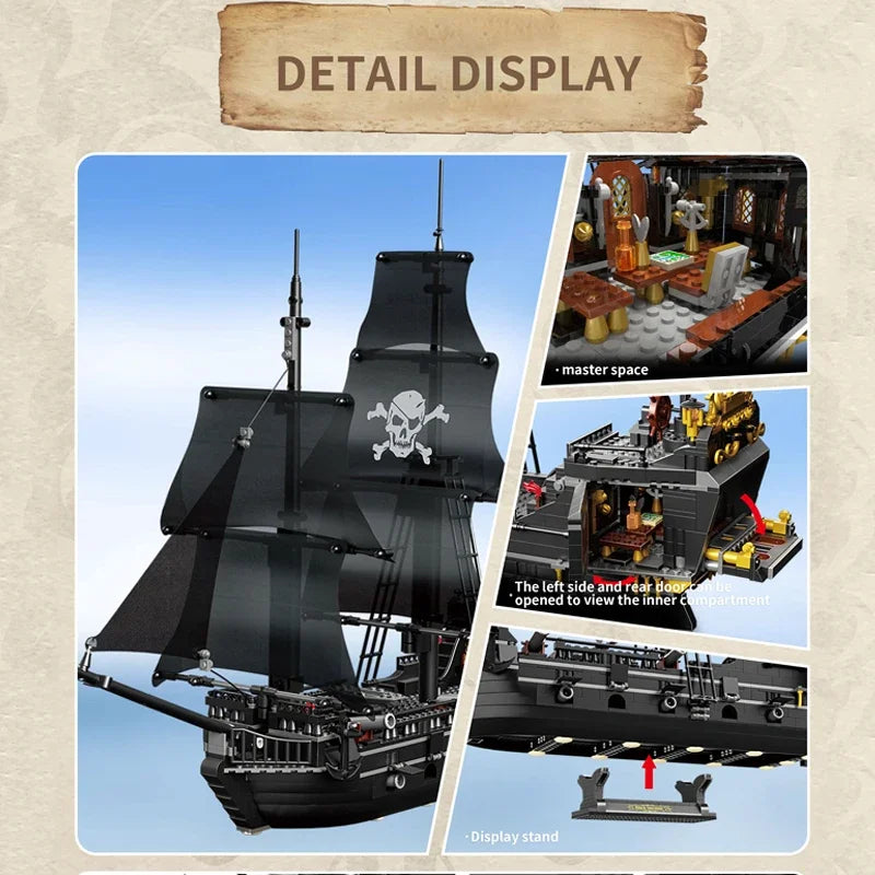 Brick Toy Pirate Ship Model