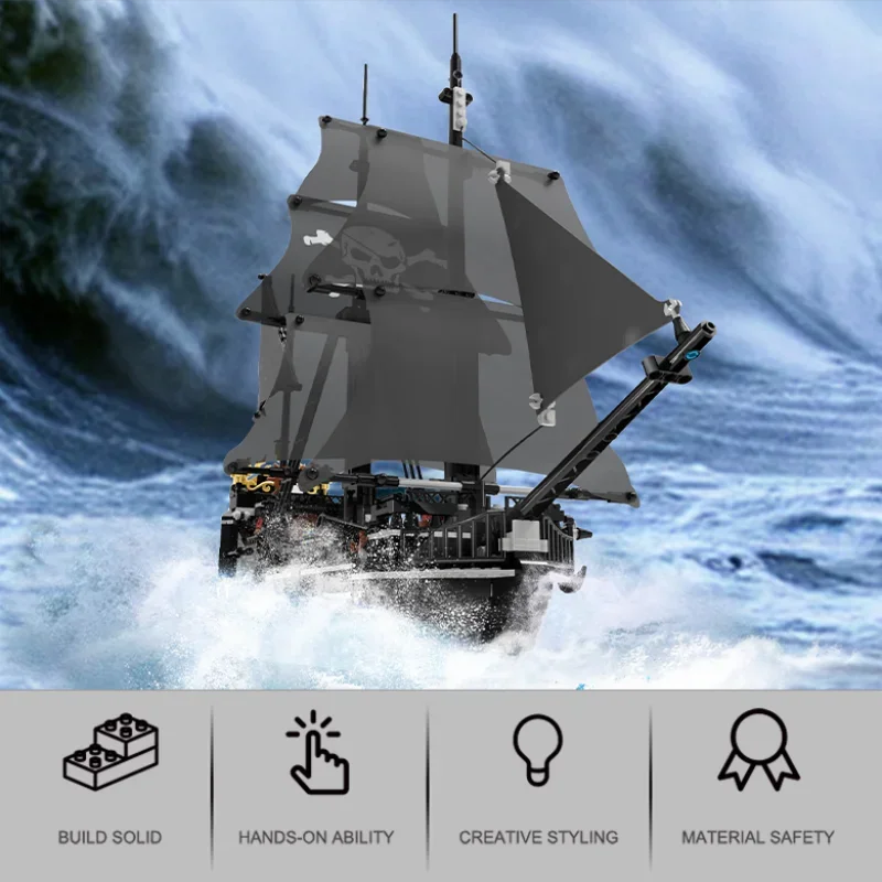 Brick Toy Pirate Ship Model