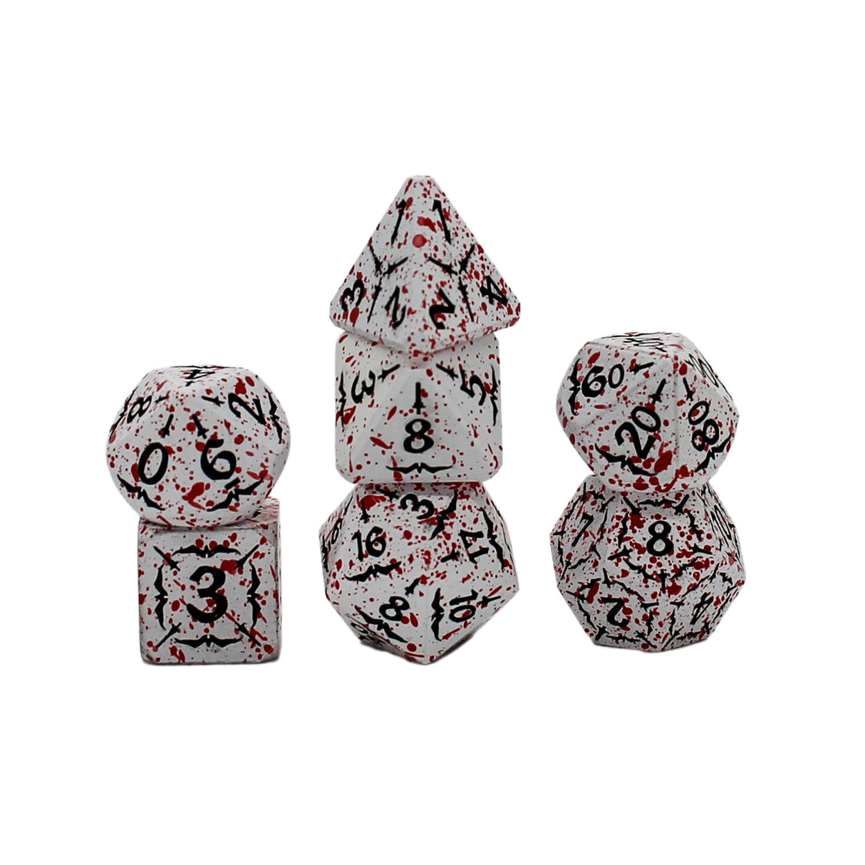 Seven Seas Metal White Blood Splattered Dice Set