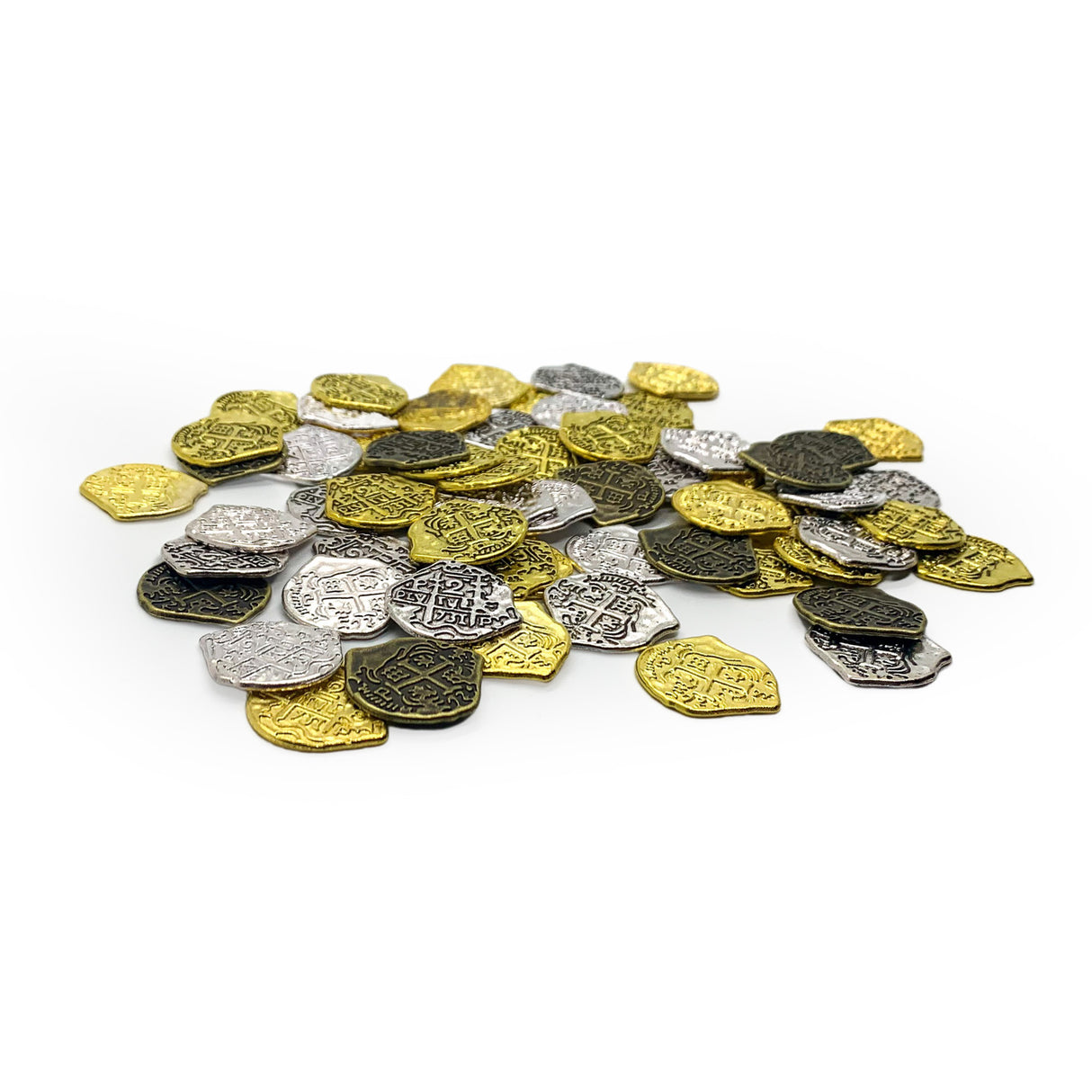 Wooden Pirate Chest with Mixed Coins
