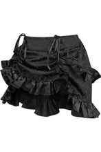 Load image into Gallery viewer, Black Brocade Ruched Bustle Skirt