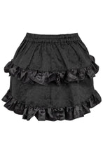 Load image into Gallery viewer, Black Brocade Ruched Bustle Skirt