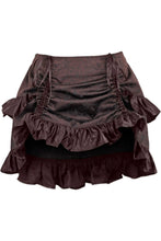 Load image into Gallery viewer, Brown Brocade Ruched Bustle Skirt
