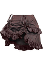 Load image into Gallery viewer, Brown Brocade Ruched Bustle Skirt