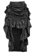 Load image into Gallery viewer, Black Brocade Adjustable High Low Bustle Skirt