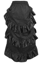 Load image into Gallery viewer, Black Brocade Adjustable High Low Bustle Skirt