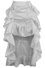 Load image into Gallery viewer, White Brocade Adjustable High Low Bustle Skirt