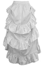 Load image into Gallery viewer, White Brocade Adjustable High Low Bustle Skirt
