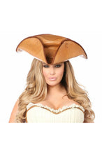Load image into Gallery viewer, Camel Faux Leather Pirate Hat