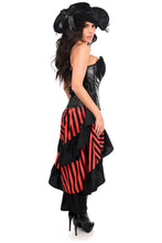 Load image into Gallery viewer, Top Drawer 4 PC Black/Red Premium Pirate Corset Costume