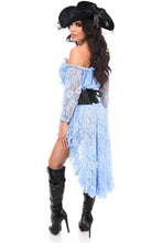 Load image into Gallery viewer, Top Drawer 4 PC Lt Blue Premium Pirate Corset Costume