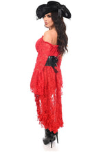 Load image into Gallery viewer, Top Drawer 4 PC Red Premium Pirate Corset Costume