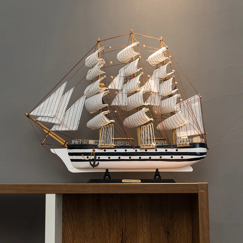 Decorative Wood Mediterranean Ship Model