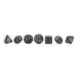 Metal Antique Silver and White Web Dice Set with Hexagon Display Box