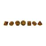 Metal Red and Gold Colored Dice Set with Hexagon Display Box