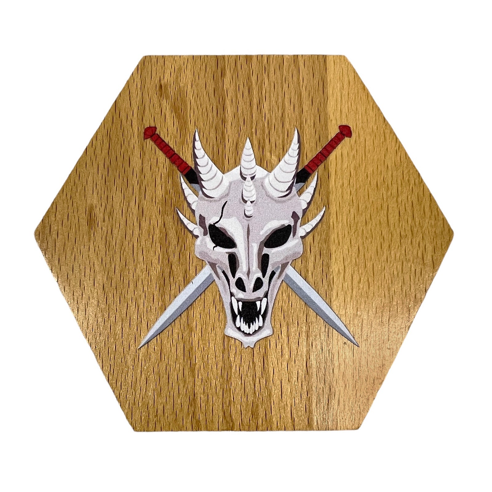 Dragon Hexagon Wooden Display Dice Box with Magnetic Lid - Perfect for RPG Games - Durable