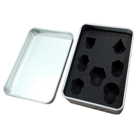 Metal Imperial Hero White Blue Dice Set with Display Box