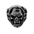 Seven Seas Pirate Skull Steel Black Enameled Ring (US Size 8 to 13 R132)