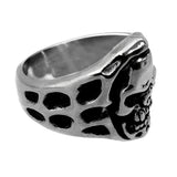 Seven Seas Pirates Skull Steel Black Enameled Ring (US Size 8 R132)