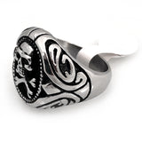 Seven Seas Pirates Skull And Crossbones Steel Black Ring (US Size 8 R195)