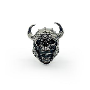 Horned Devil Skull Ring Stainless Steel