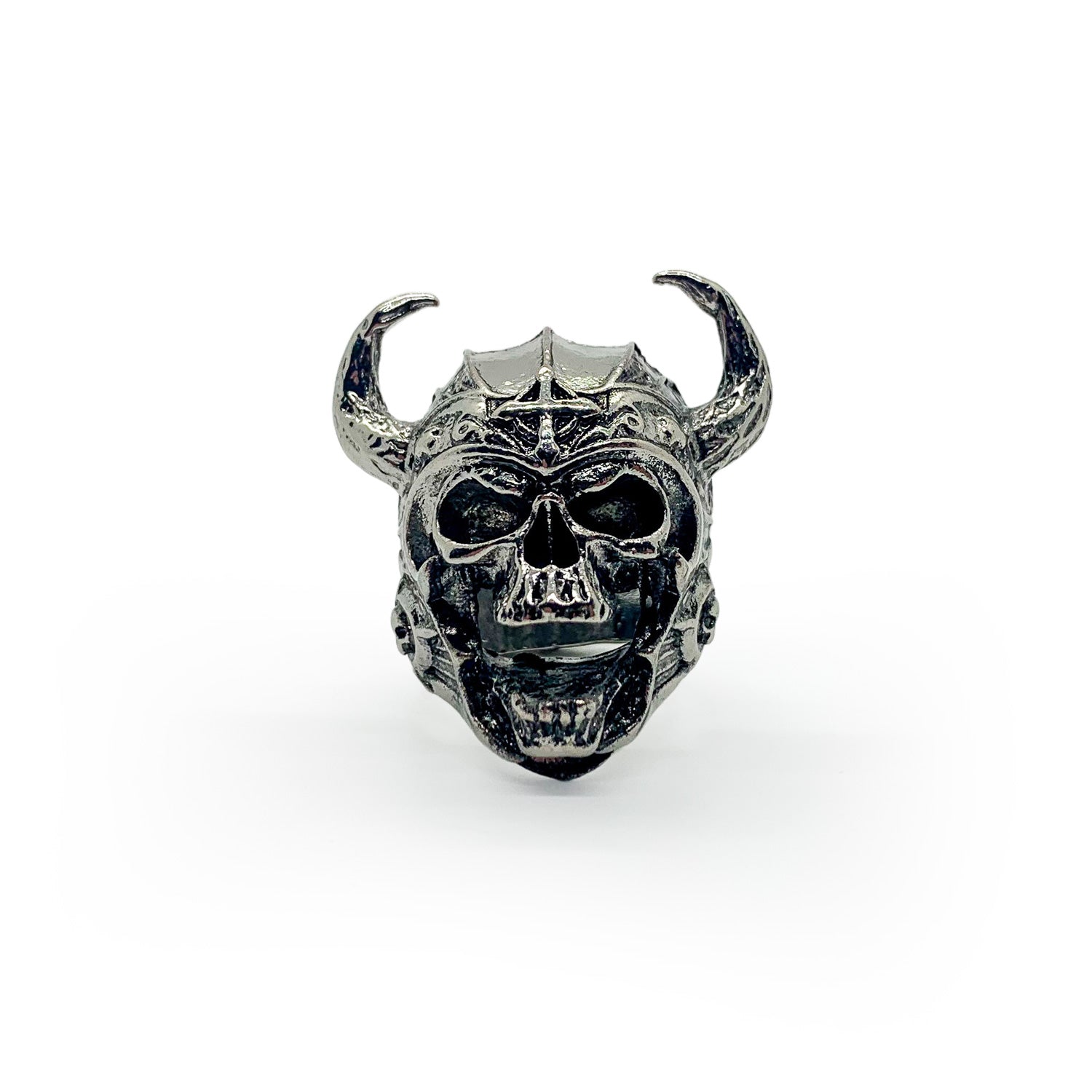 Horned Devil Skull Ring Stainless Steel - US Size 9