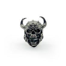 Load image into Gallery viewer, Horned Devil Skull Ring Stainless Steel - US Size 11
