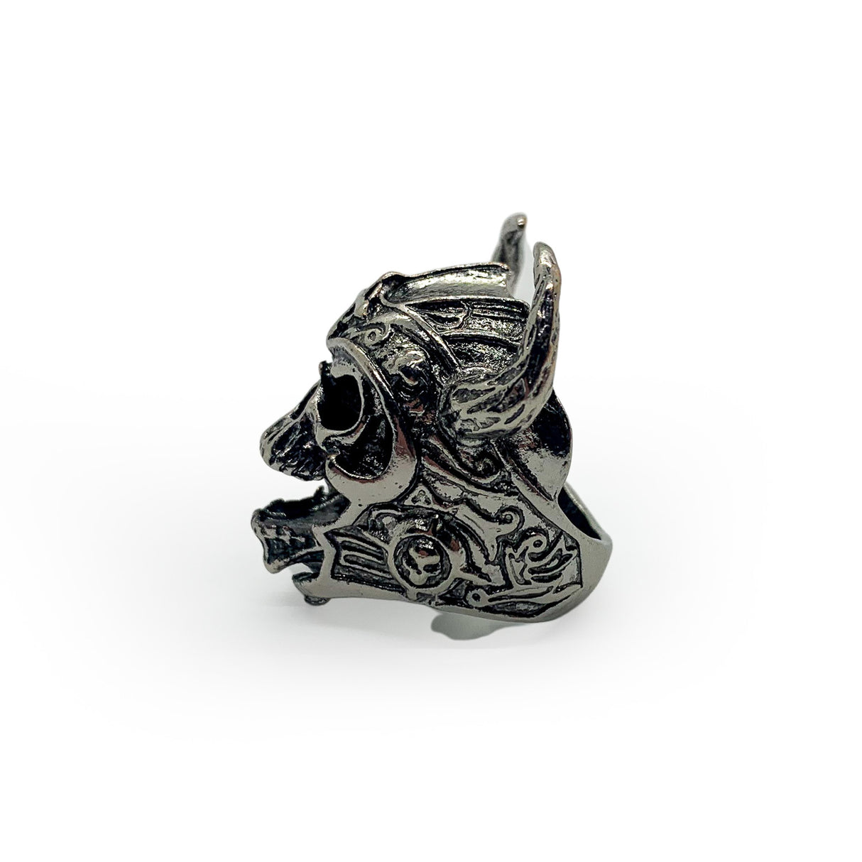 Horned Devil Skull Ring Stainless Steel
