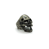 Gaping Eyes and Worm Holes Skull Ring Stainless Steel