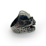Gaping Eyes and Worm Holes Skull Ring Stainless Steel