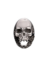 Gaping Eyes and Worm Holes Skull Ring Stainless Steel