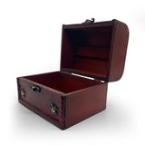 Wooden Pirate Chest with Mixed Coins
