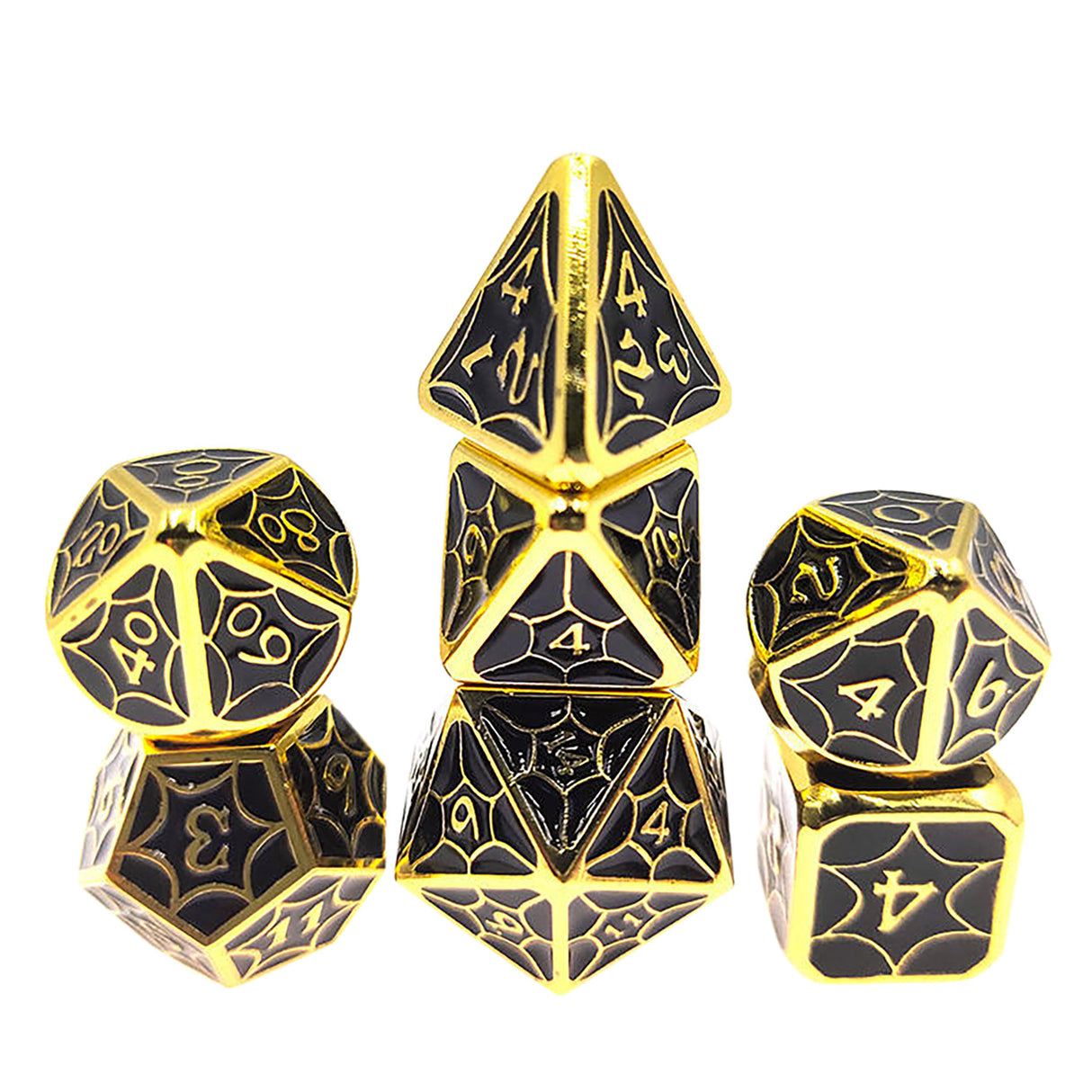 Metal Dragon Scale Black Dice Set with Display Box