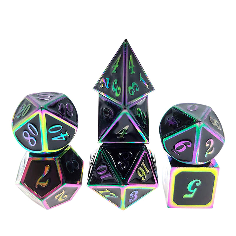 Seven Seas Metal Dragon Scale Dice Set - Rainbow