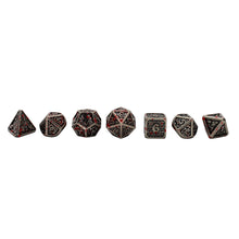 Load image into Gallery viewer, Seven Seas Metal Blood Spatter Dice Set - Silver
