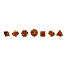 Load image into Gallery viewer, Seven Seas Metal Red and Gold Spider Web Dice Set