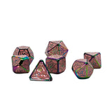 Seven Seas Pink Enamel Rainbow Spider Web Dice Set