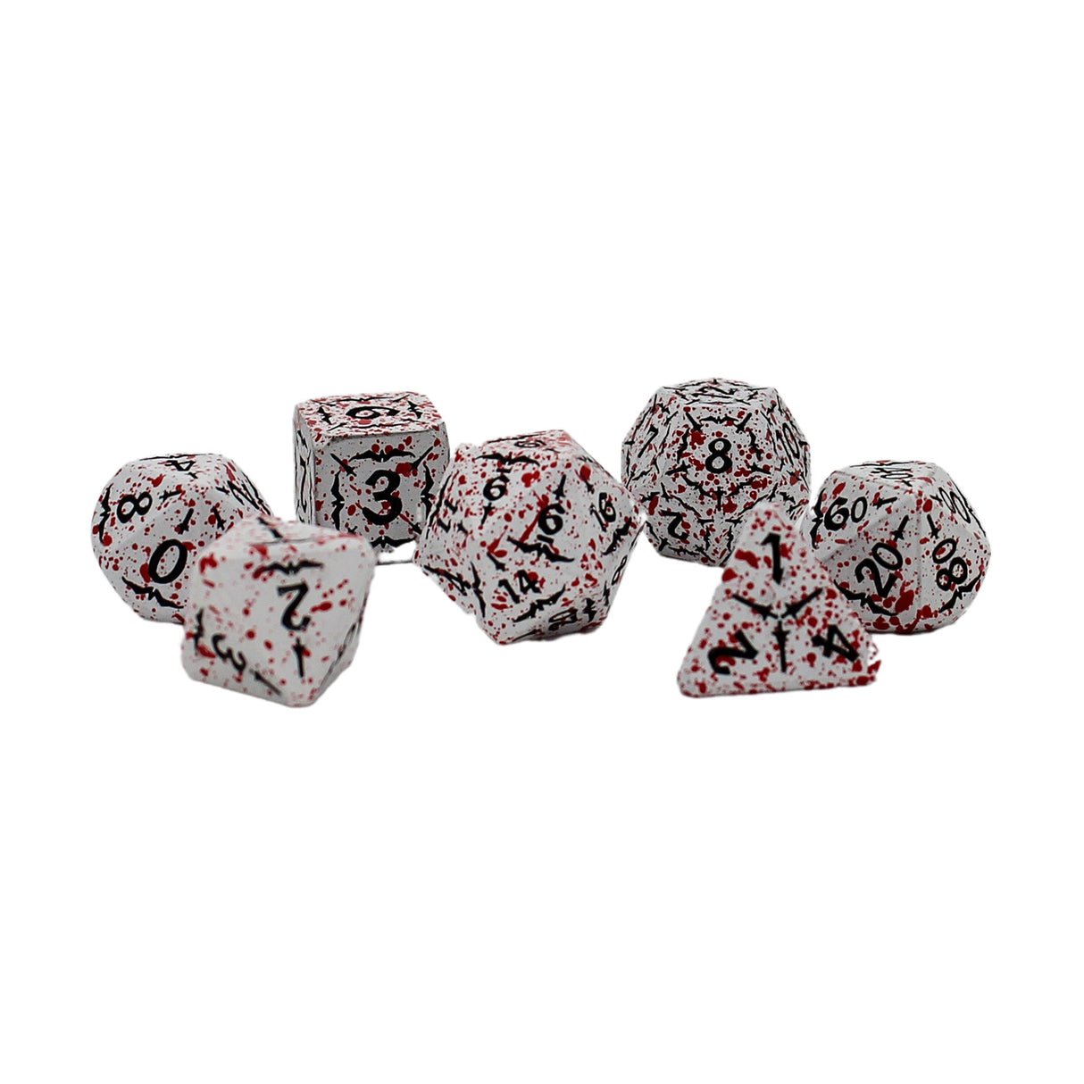 Seven Seas Metal White Blood Splattered Dice Set