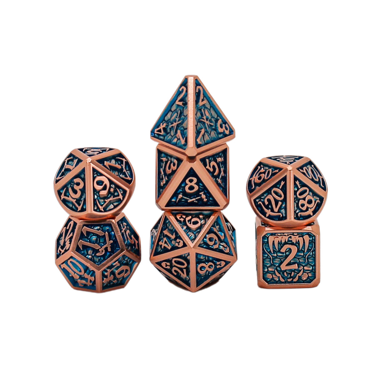 Seven Seas Metal Blue and Copper Dice Set