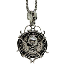 Load image into Gallery viewer, Stainless Steel Pirate Double Skull Jolly Roger Necklace Pendant